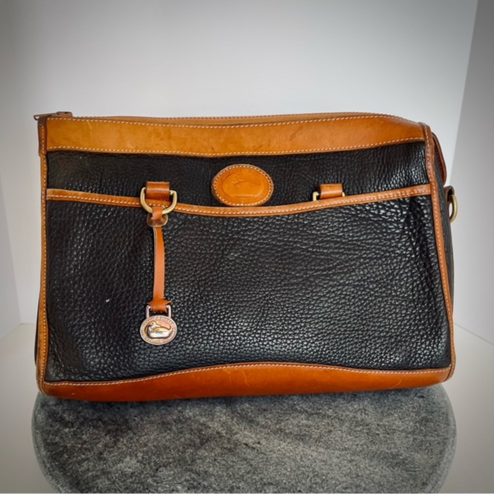 Vintage Dooney & Bourke Black And Brown Leather Bag